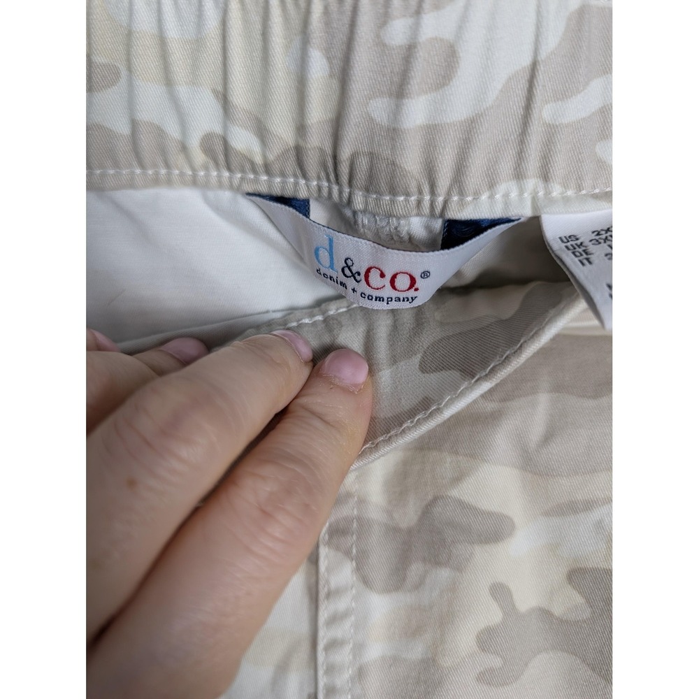 Denim & Co. Pants Womens 2XT Beige Camo Relaxed Chino Pull On Stretch Pockets - Picture 4 of 8
